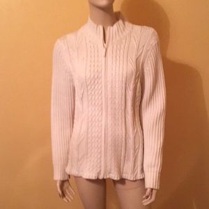 NEW Charter Club New Zippered Front Closure Sweater Sz L